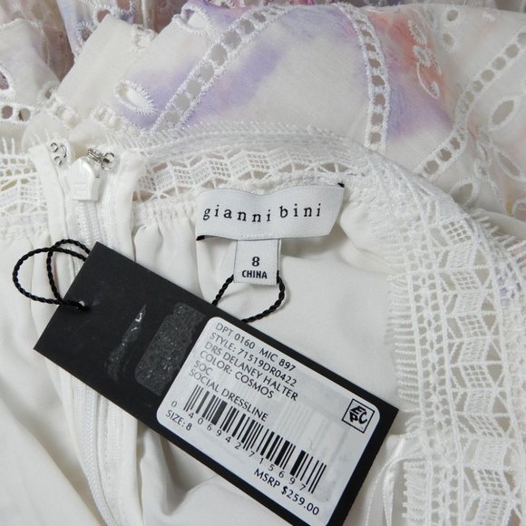 GIANNI BINI Delaney Embroidered Eyelet Halter Maxi DRESS Gown Size 8 NEW $259 - Picture 11 of 12